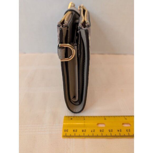 Michael Kors Python-Embossed Leather Zip-Around Wallet Coins Bills Card Slots ID - Picture 15 of 16